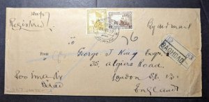 1927 Registered Iraq Airmail Cover Baghdad to London England