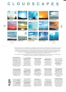 Scott #3878 Pane of 15, 37c Cloudscapes--FLAWLESS! 2024 Scott Catalogue $15.00