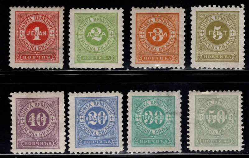 Montenegro Scott J1-J8 MH* postage due set