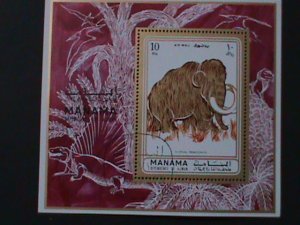 ​MANAMA - PREHISTORY ANIMAL-ELEPHANT-CTO S/S VF-1ST DAY OF ISSUED CANCEL