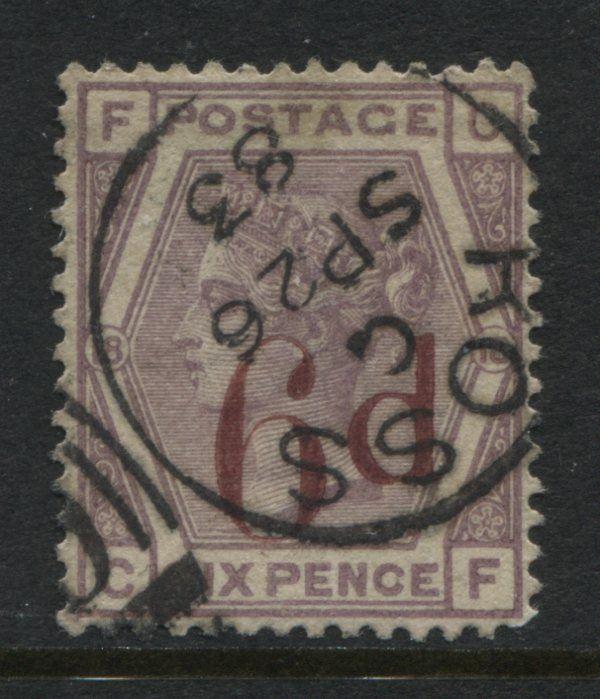 1883 6d on 6d Surcharge SG 162 CF with a Ross SON CDS