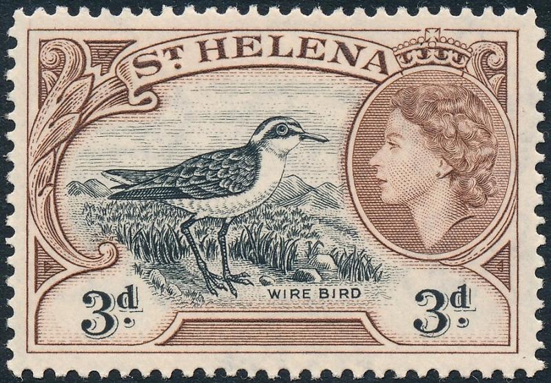 St Helena 1953 3d Black & Brown SG158 MLH