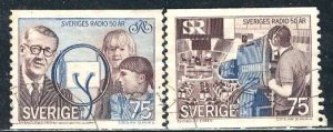 Sweden; 1974: Sc. # 1106-1107: Used Cpl. Set