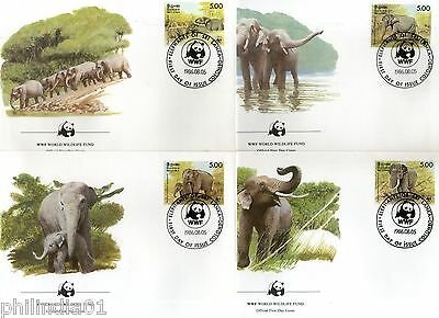 Sri Lanka 1986 Elephants Sc 803 Wildlife Animal Mammal Fauna WWF FDCs Set # 039