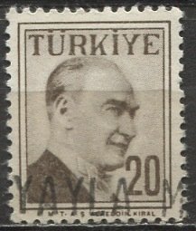 Turkey 1957: Sc. # 1274; Used Single Stamp