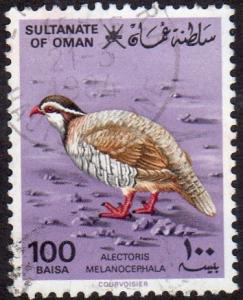 Oman 233 - Used - 100b Red-legged Partridge (1982) (cv $1.25)