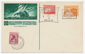 Postal stationery Austria 1933 Sailing ship - Stamp exhibition Vienna - WIPA