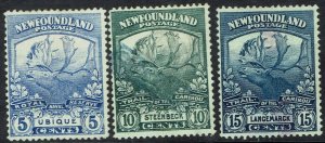 NEWFOUNDLAND 1919 CARIBOU 5C 10C AND 15C USED