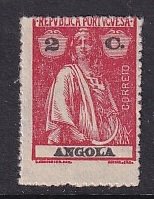 Angola   #139  used  1915  Ceres 2c    perf 15 x 14