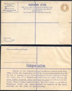 RP60 KGVI 5 1/2d Registered Envelope Size H Sans-Serif IMPRINT P A and Co Ltd M