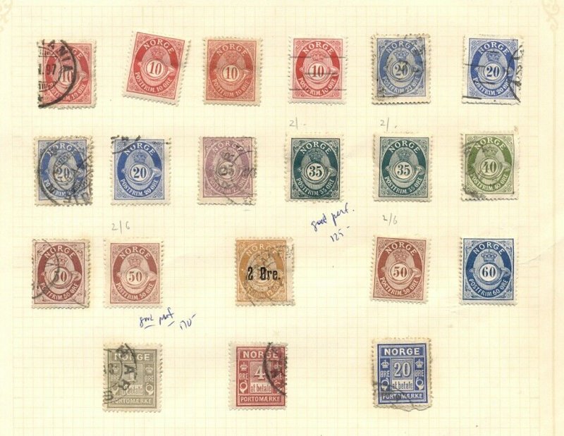 NORWAY collection of earlies, on pages, mostly used, F/VF, Scott $997.00