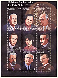 Gabon 805, MNH, Nobel Prize Winners miniature sheet