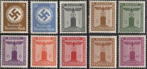 Germany (mh/mnh group of 10) NSDAP official stamps