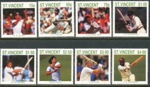 ST. VINCENT Sc#1108-1115 + S/S 1988 Cricket Players Complete OG Mint NH