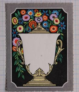 Blank Printer Sample Flower Bouquet Vase Urn advertising art deco Poster Stamp