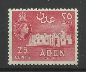Aden 1953, Sg 55A, 25c Rose Red, Lightly Mounted Mint.[1721]
