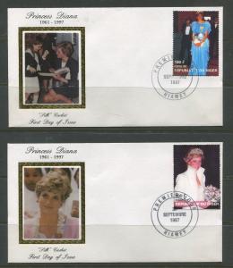 STAMP STATION PERTH Niger #944-947 FDC X 20 Full Set Princess Diana Silk Cachet