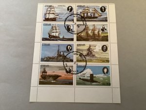 Eynhallow Scotland Sea Ships through the Ages cancelled stamps sheet Ref R48757