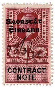 (I.B) George V Revenue : Ireland Contract Note 1/- (Free State OP)