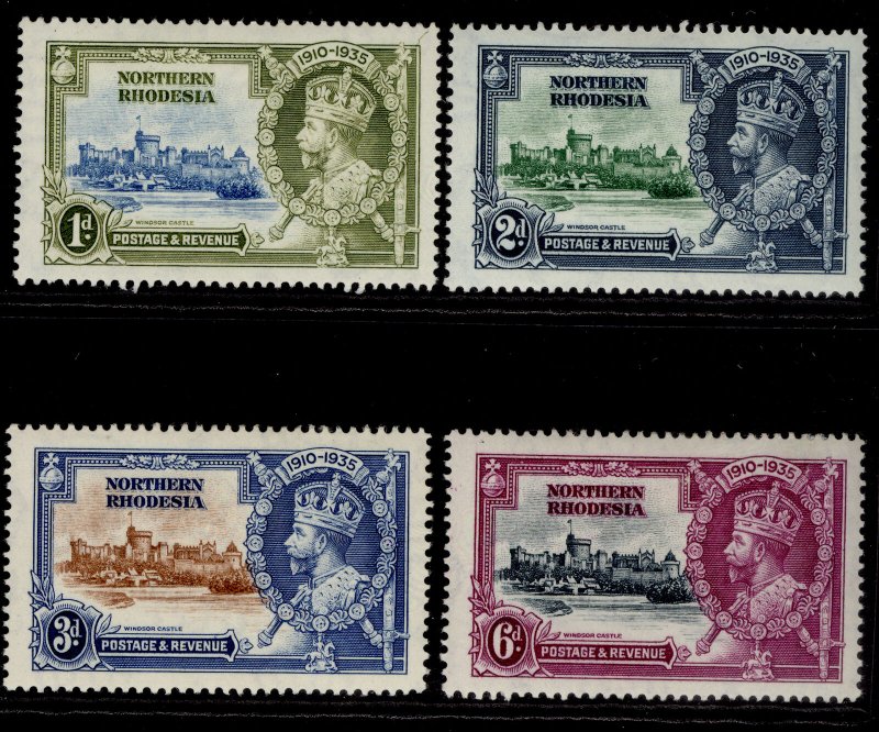 NORTHERN RHODESIA GV SG18-21, SILVER JUBILEE set, M MINT. Cat £20.