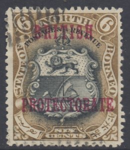 North Borneo Scott 110 - SG132, 1901 British Protectorate 6c used cto