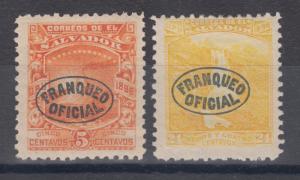 Salvador Sc O94, O99 MLH. 1897 Officials, original printings, sound, F-VF.