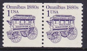 Pair 1c Omnibus Light Tagged Error US 2225a F-VF, MNH