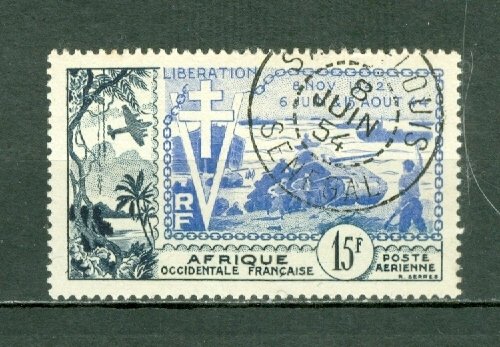 FRENCH WEST AFRICA 1954 VICTORY #C17 NICE CANCELLATION...$5.50