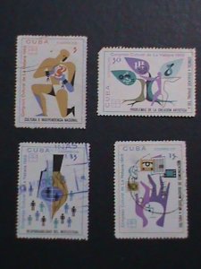 ​CUBA-1968 SC#1319//1323 VERY OLD STAMPS-CULTURE CONGRESS-HAVANA USED VF