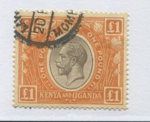 Kenya and Uganda 1922 £1 revenue used