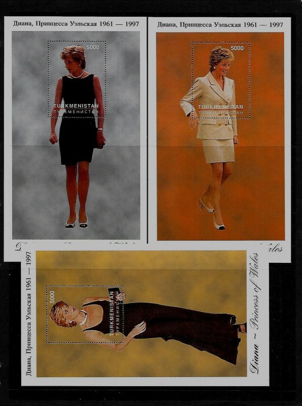 TURKMENISTAN - NOTE AFTER Sc 64 NH of 1997 - MINISHEET+9S/S - PRINCESS DIANA 