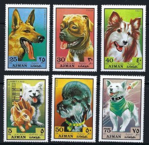 AJMAN Mi 1203-8 MNH  BIN $4.20  DOGS