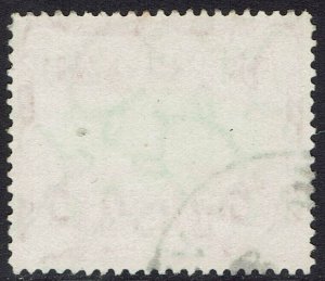 TONGA 1899 T- L OVERPRINTED TREE 1D 2MM HYPHEN WMK SIDEWAYS USED