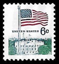 PCBstamps   US #1338D 6c Flag over White House, Huck Press, MNH, (14)
