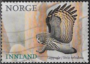 Norway 1840 Used - ‭‭Birds - Great Gray Owl (Strix nebulosa)