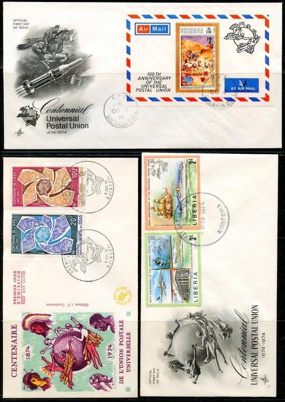 UPU UNIVERSAL POSTAL UNION ET CETERA LOT OF  29  FIRST DAY COVERS  AS SHOWN