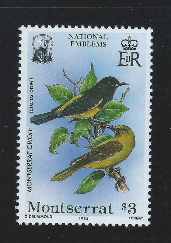 Montserrat Sc 551-3 National Emblems Mango, Lobster Claw, Montserrat Oriole