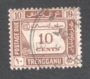 Malaya - Trengganu, Scott #J4   F/VF, Used, CV $110.00  ..... 6470071