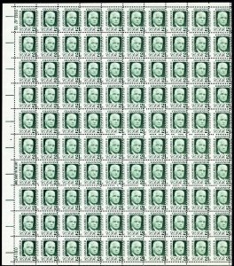 1400, MNH 21¢ RARE Misperf Freak Error Sheet of 100 Stamps * Stuart Katz
