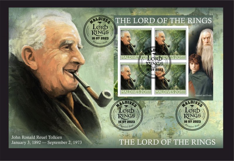 FDC. Cover Cinema. The Lord of the Rings 2023 year 8 covers imperforated MNH**