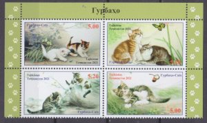 2021 Tajikistan  1015-1018VB Cats 11,00 €