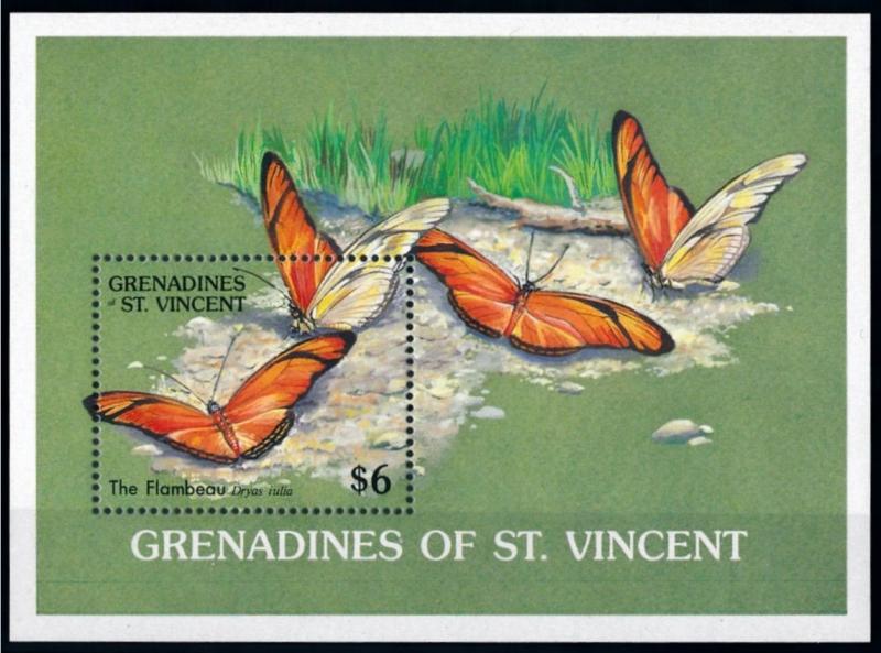 [71082] Grenadines of St. Vincent 1989 Insects Butterflies Souvenir Sheet MNH