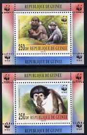 GUINEA - 2000 - WWF Mangabay - Perf 2 De Luxe Sheets - M N H - Private Issue