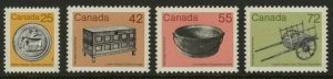 Canada 1080-3 MNH Artifacts, Butter Stamp, Linen Chest, Kettle, Cart