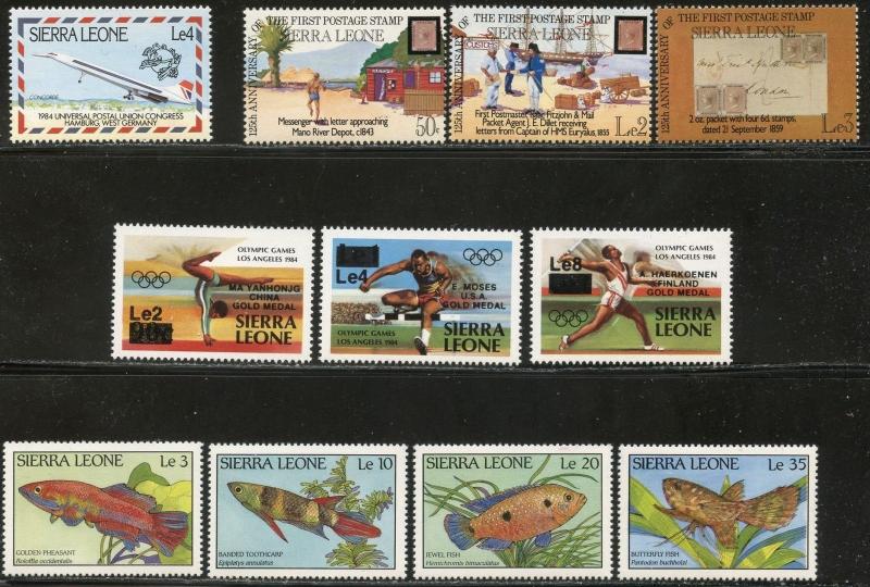 SIERRA LEONE Sc#623//1877-80 1984-96 Six Different Topical Cpl Sets OG Mint NH