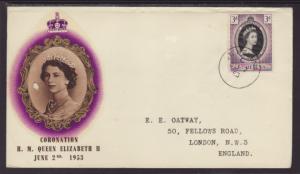 Saint Helena 139 QEII Coronation Typed FDC