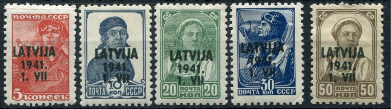 Latvia   SC.#  5 Stamps from 1941  MH*   Mi.#
