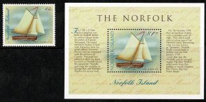 Norfolk Island #663-4 MNH cpl ship w SS