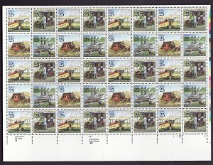 USA-Sc#2437- id11-unused NH sheet-Mail Delivery-Trains-1989-