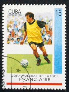 CUBA Sc# 3897  WORLD CUP OF SOCCER France football 15c  1998 used